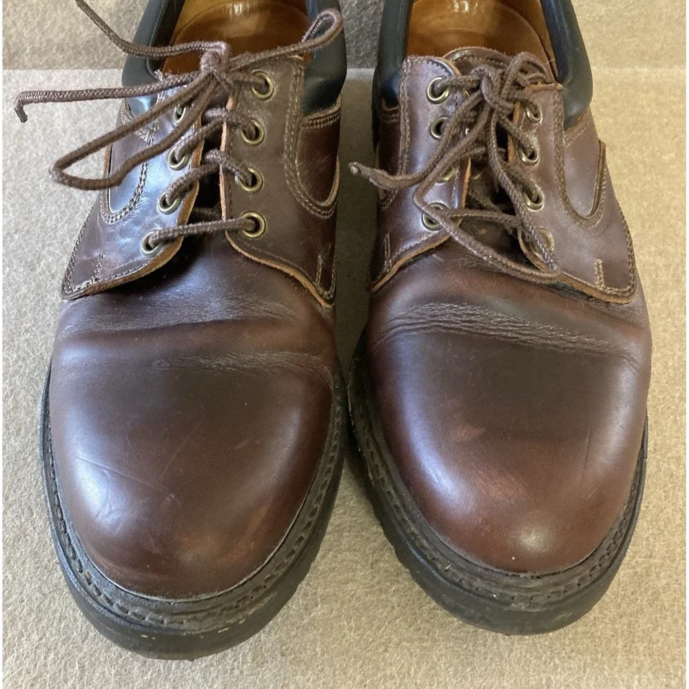 Alan‎ Edmonds Leather Oxford Shoes Sz 10.5 B Brown Vibram Sole Gumlite 90s Style